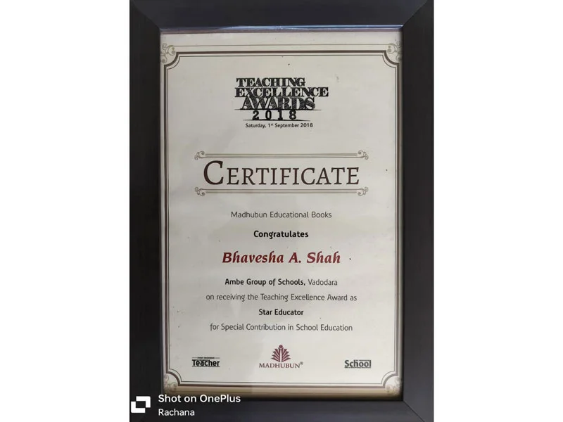 Ambe Group of Schools |Mrs. Bhavesha Shah| Teaching Excellence Award